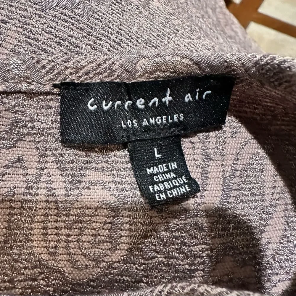 Anthropologies Current Air Los Angeles Textured Puff Shoulder Blouse – Size Larg